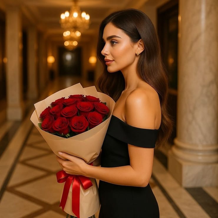 15 red roses – flower delivery in Lo-Tung