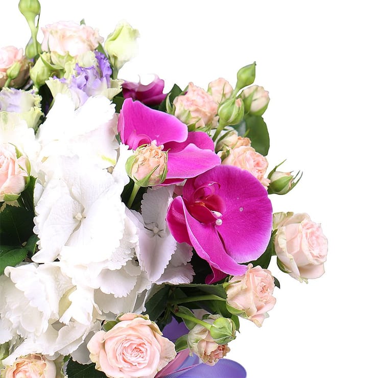 Квіти в коробці Екзотичний сад – доставка квітів у Пуховка