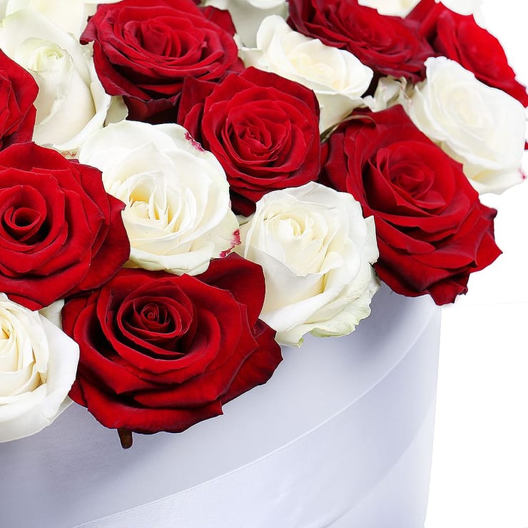 Розы в шляпной коробке – доставка цветов в Черневцы