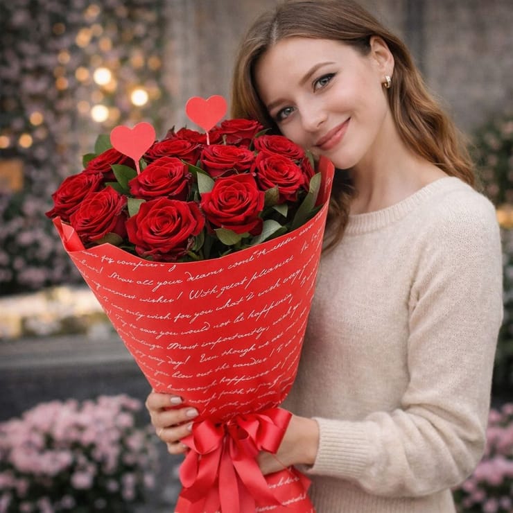 Send your feelings 11 roses – flower delivery in Dafter