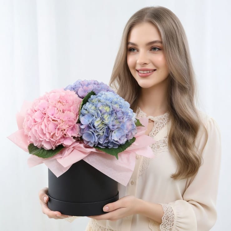 Hydrangea in a box – flower delivery in Brasilia