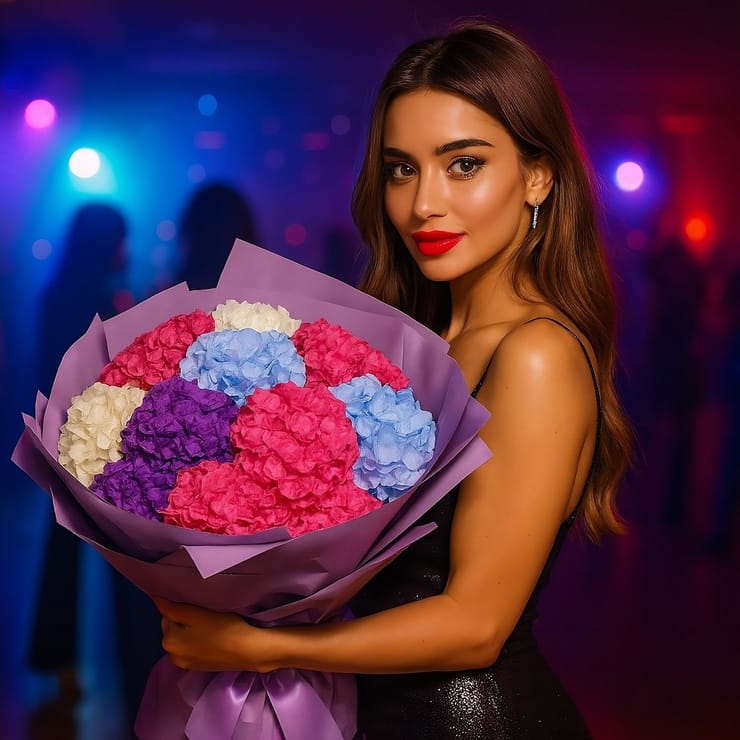 Букет з 11 гортензій – доставка квітів у Аваруа