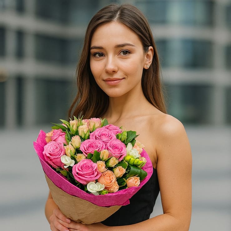 Букет квітів Мелодія троянд – доставка квітів у Дублін