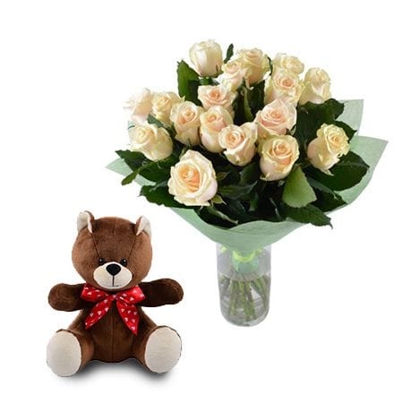 Gentle gift (Roses+Teddy Bear), Chernovtsy