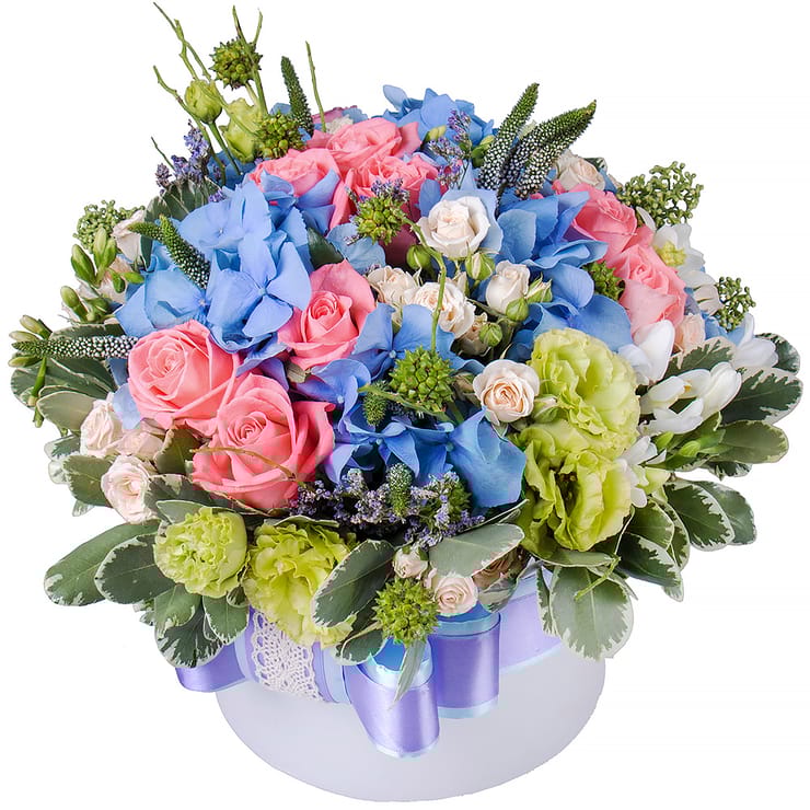 Квіткова композиція в коробці – доставка квітів у Аваруа