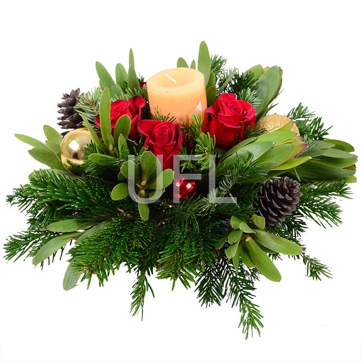 Новорічна композиція – доставка квітів у Ретимно