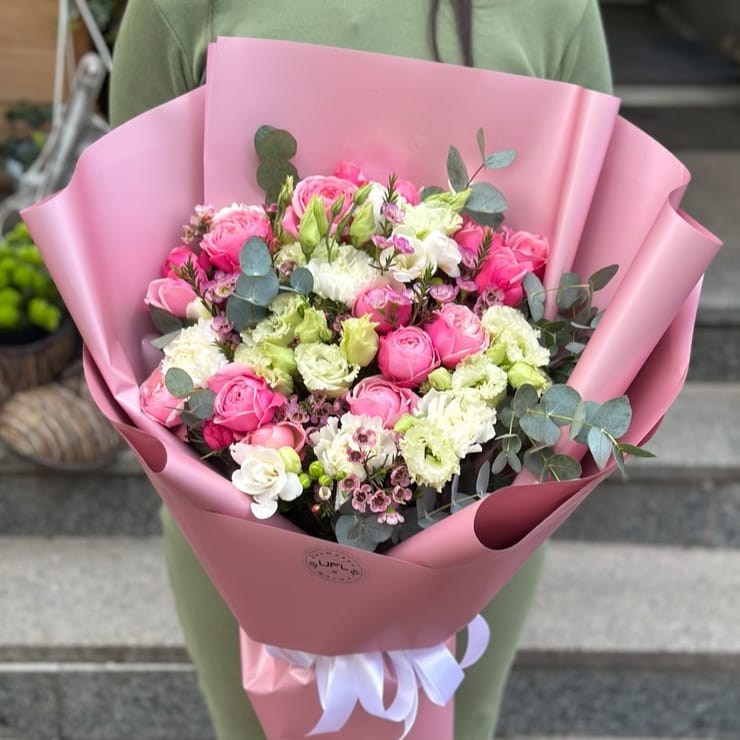 Розовый букет-микс – доставка цветов в Фано