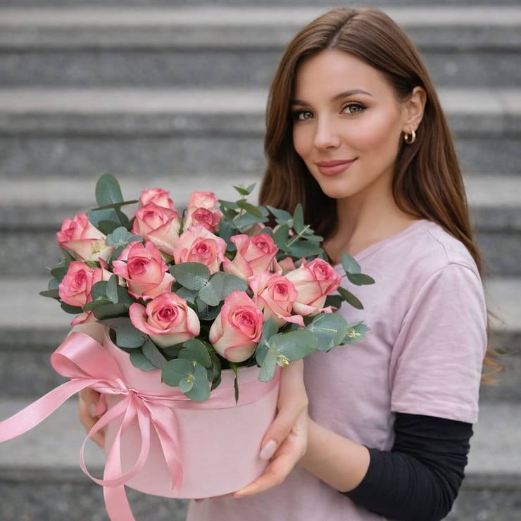 Розы в коробке Джумилия 15шт – доставка цветов в Бусси-Сэнт-Георг