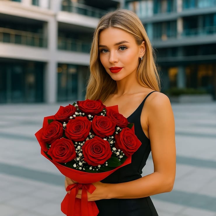 Roses in the snow – flower delivery in Nizhnie_seregozi