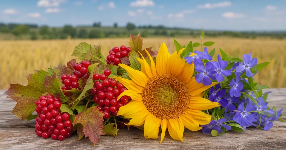 Plant Symbols of Ukraine: Viburnum, Sunflower, Periwinkle and More
