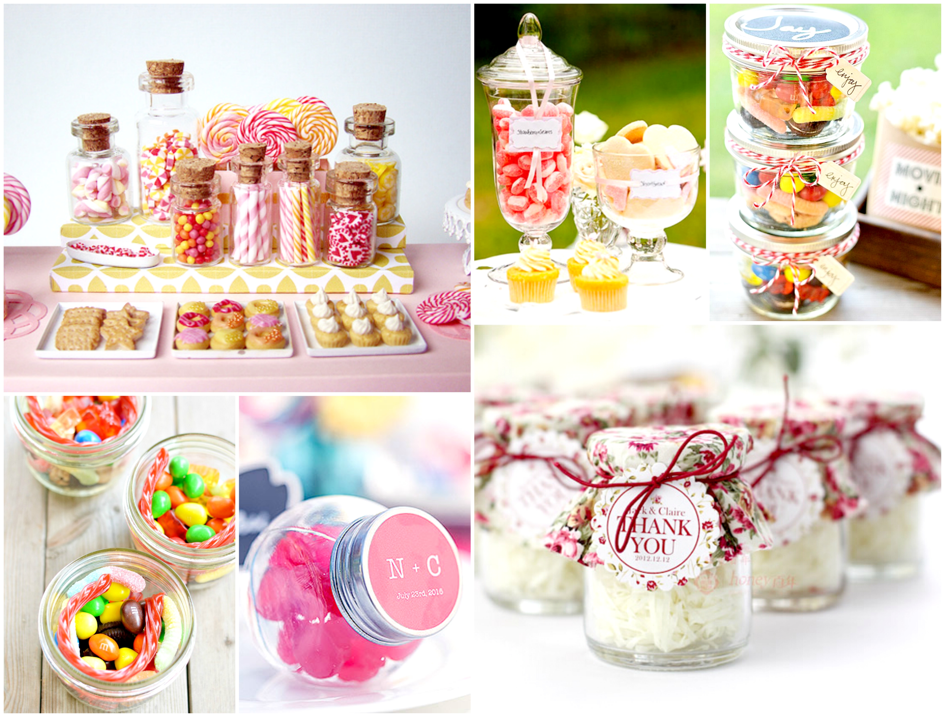 Sweets in glass vases Sweets in glass vases