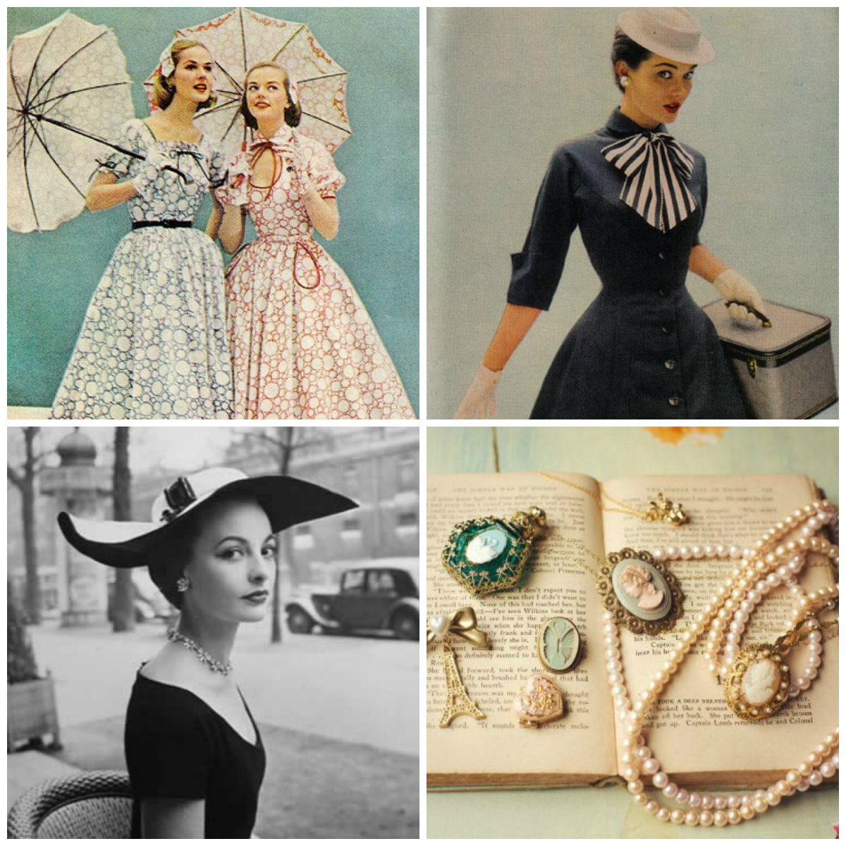 Vintage style clothing, interior and floral design