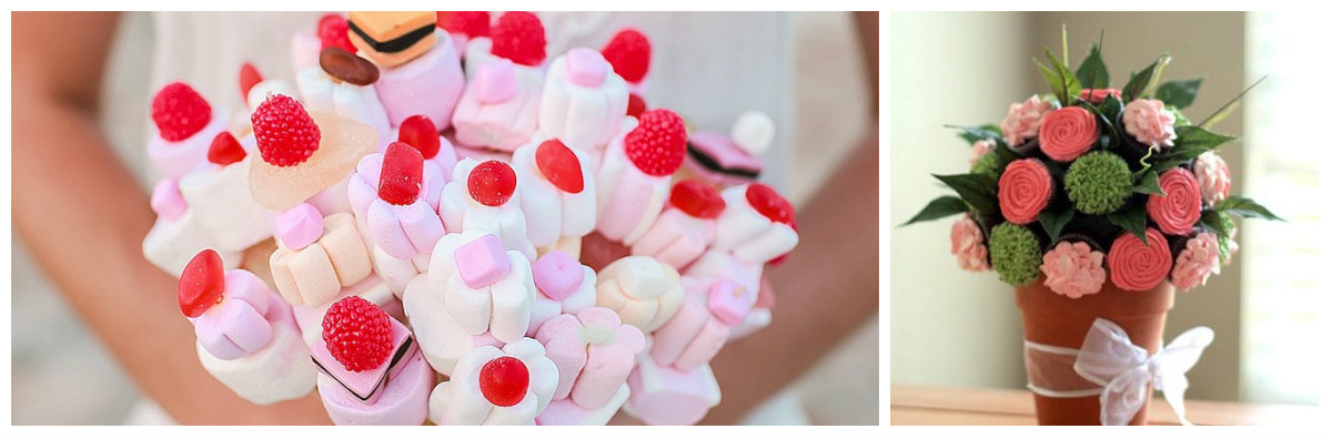 Bouquets of sweets and cakes Bouquets of sweets and cakes