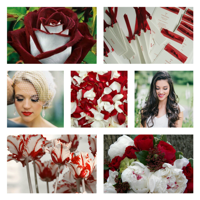 Букет невесты в красно-белых тонах Букет невесты в красно-белых тонах