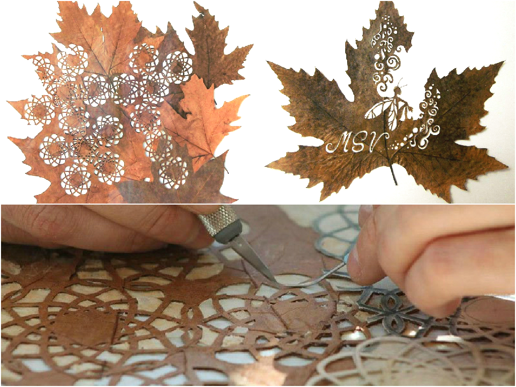 Leaf cutting art Leaf cutting art