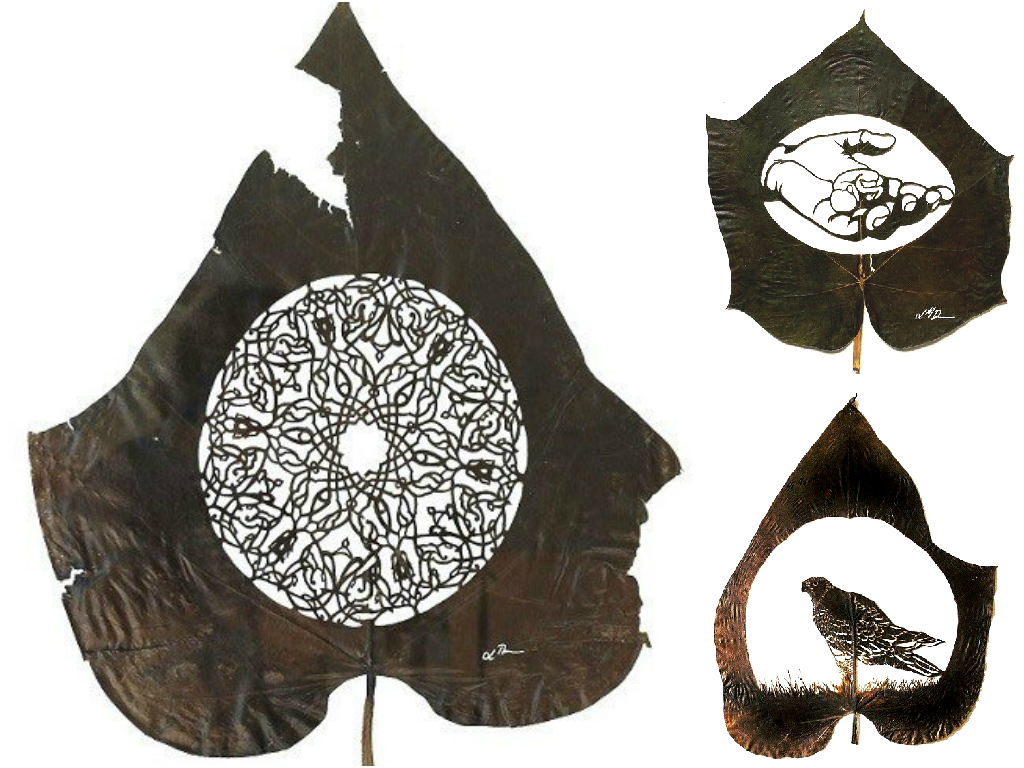 Leaf cutting art Leaf cutting art