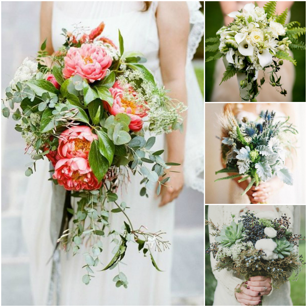 Растрепанные букеты - новый свадебный тренд