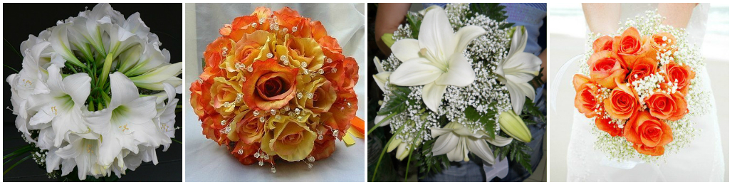 Необычные свадебные букеты из роз или лилий Необычные свадебные букеты из роз или лилий