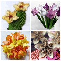 Цветы в технике оригами - оригинальный подарок на 8 Марта