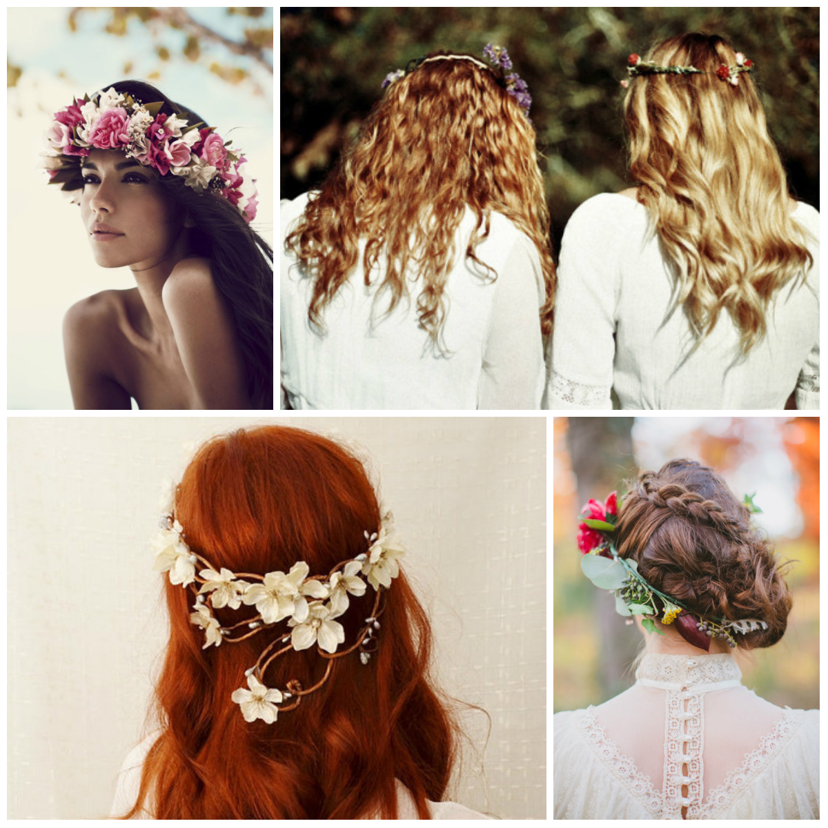 Wreaths of flowers - wedding trend of spring 2015