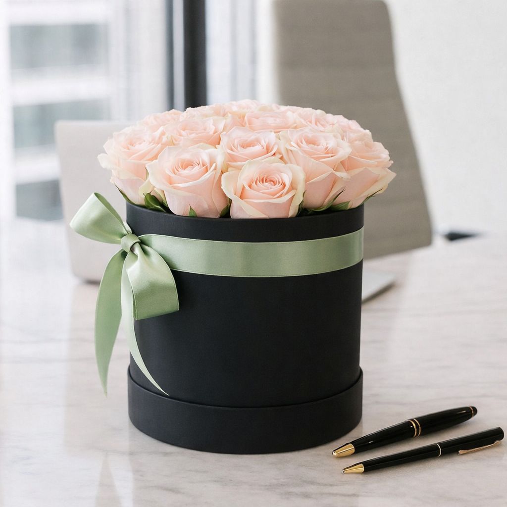 Cream roses in a box, Samarkand